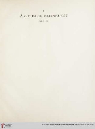 I. Ägyptische Kleinkunst (Nr. 1-32)