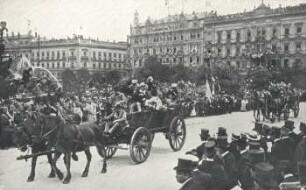 Historischer Festzug zur Universitäts-Jubelfeier in Leipzig: am 30. Juli 1909