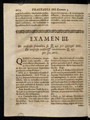 1274-1283, Quaero I. Consensus, & quidem verbis expressus, ...