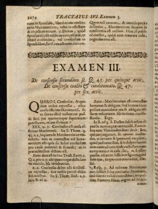 1274-1283, Quaero I. Consensus, & quidem verbis expressus, ...