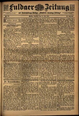 Erste Ausgabe vom Samstag, den 13. Juli 1901.