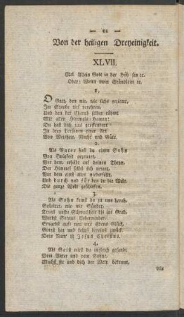 Von der heiligen Dreyeinigkeit.
