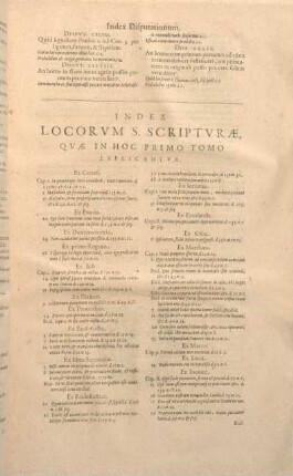 Index Locorvcm S. Scriptvarae, Qvae In Hoc Primo Tomo Explicantvr.