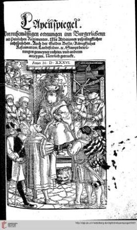 Von rechtmässigen ordnungen inn Burgerlichenn vnd Peinlichen Regimenten