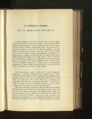 Il commercio Eritro ed il Mercato Etiopico