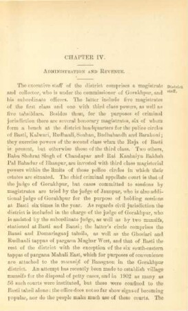 Chapter IV. Administration and revenue