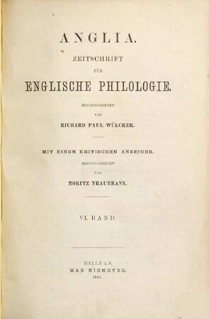 Anglia : journal of English philology. 6. 1883