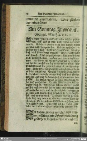 Am Sonntag Invocavit. Evangel. Matth. 4. v. 1-11.