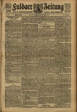 Erste Ausgabe vom Donnerstag, den 06. April 1911.