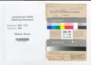 Entnazifizierung Bruno Maleck , geb. 31.03.1895 (Polizist)