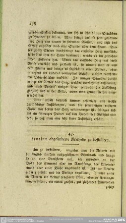 47. Lentins abgeänderte Methode zu destilliren