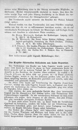 Die Kupfer führenden Schichten am Lake Superior