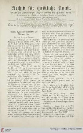 14: Ueber Künstlerinschriften an Altarwerken
