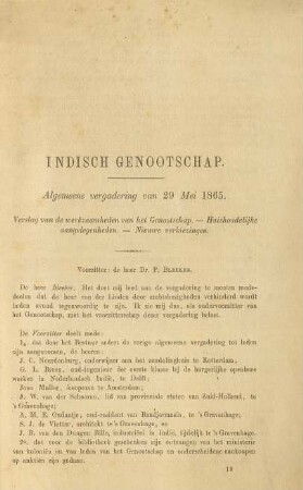 Algemeene vergadering van 29 Mei 1865
