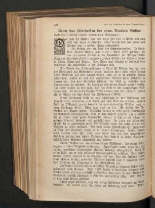 Ueber das Hinscheiden des ehrw. Bruders Gustav