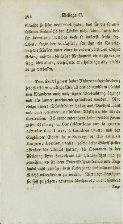 [Beilage G. Ueber den Verfall des osmanischen Reichs