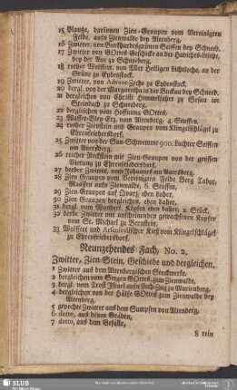 Neunzehendes Fach, No. 2. Zwitter, Zien-Stein, Geschiebe und dergleichen