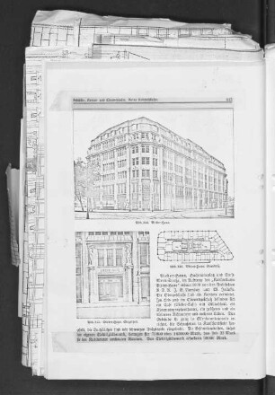 Abb. 844. Bieber-Haus. Abb. 845. Bieber-Haus, Einzelheit. Abb. 846. Bieber-Haus, Grundriß.