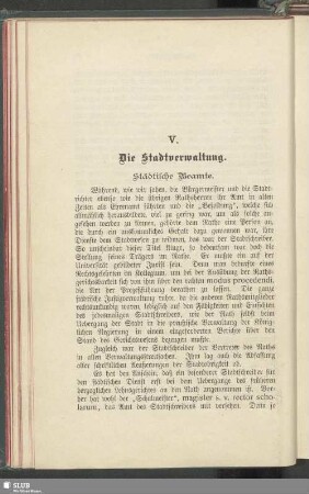 V. Die Stadtverwaltung