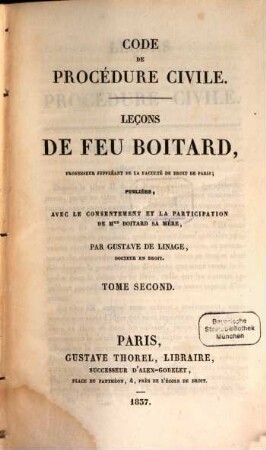 Code de procédure civile, 2 (1837)