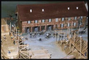 Diorama der kurfürstlichen Werft in Havelberg, Maßstab 1:50, Detailansicht