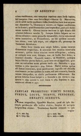 Fabulae Promethei Vincti Nomen, Fundus, Locus, Tempus, Personae, Ornatus Scenicus