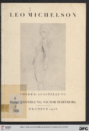 Leo Michelson - Sonder-Ausstellung : Oktober 1926