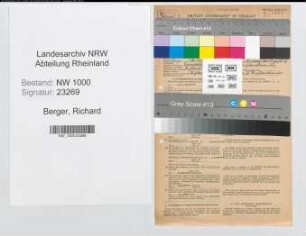 Entnazifizierung Richard Berger, geb. 17.12.1881 (Beamter)