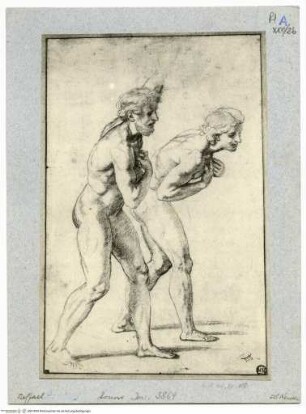 Profilansicht zwei männlicher Figuren (zwei Apostel)