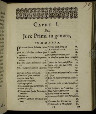 Caput I. De Jure Primi in genere,