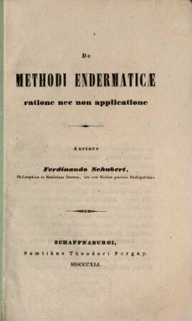 De methodi endermaticae ratione nec non applicatione