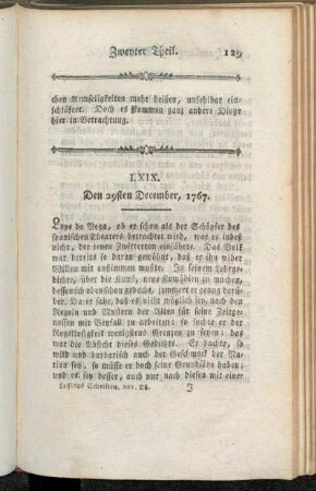 LXIX. Den 29sten December, 1767
