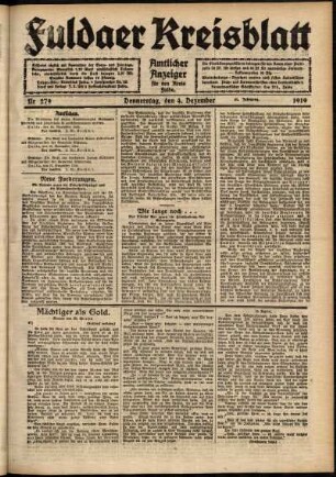 Ausgabe vom Donnerstag, den 04. Dezember 1919.