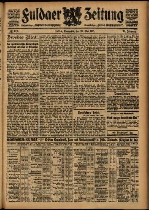 Zweite Ausgabe vom Donnerstag, den 25. Mai 1905.