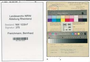 Entnazifizierung Bernhard Frerichmann , geb. 13.01.1916 (Zimmermann)