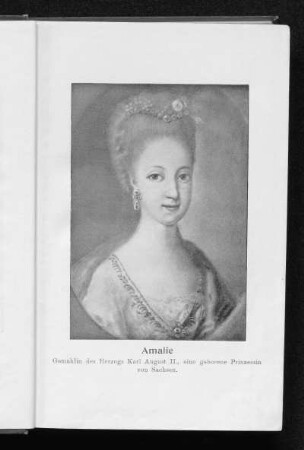 Portrait: Amalie. Gemahlin des Herzogs Karl August II.