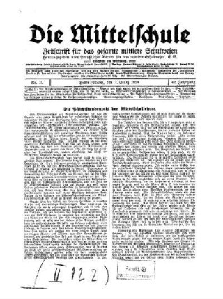 Die Pflichtstundenzahl der Mittelschullehrer