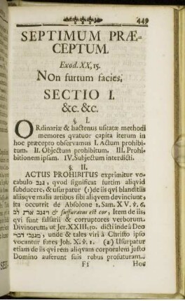 Septimum Praeceptum.