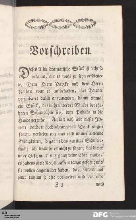 Vorschreiben