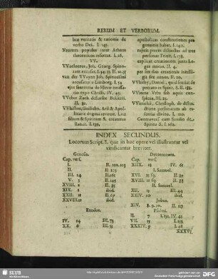 Index Secundus