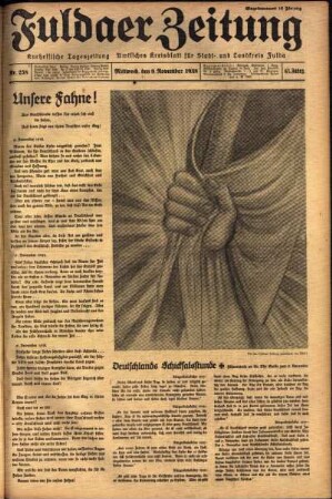 Ausgabe vom Mittwoch, den 09. November 1938.