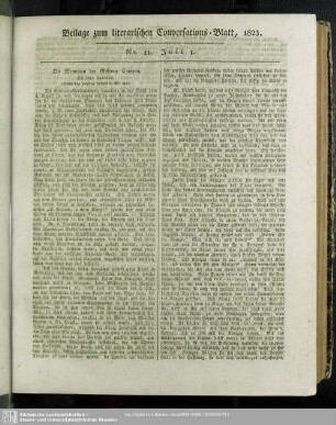 Beilage zum literarischen Conversations-Blatt, 1823. Nr. 11. Juli 1.