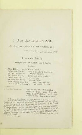 I. Aus der ältesten Zeit