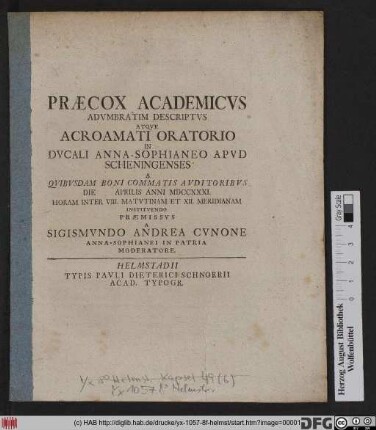 Præcox Academicvs