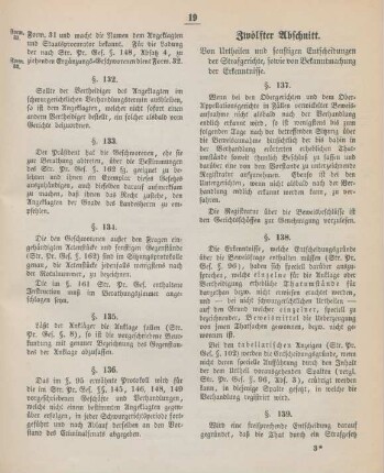 Zwölfter Abschnitt. Von Urtheilen und sonstigen Entscheidungen der Strafgerichte, ...