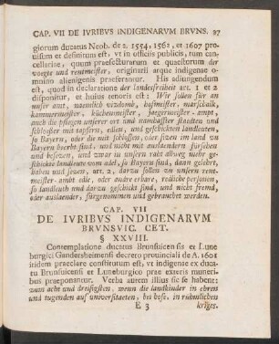 Cap. VII De Iuribus Indigenarum Brunsvic. Cet.