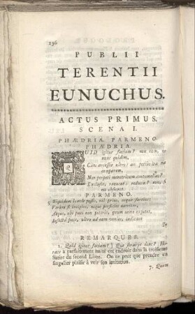 Publii Terentii Eunuchus. Actus Primus.