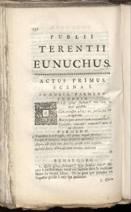 Publii Terentii Eunuchus. Actus Primus.