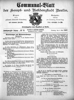 1887,19: No. 19, 8. Mai 1887