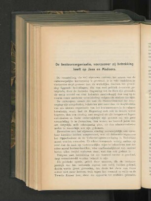 De bestuursreorganisatie, voorzoover zij betrekking heeft op Java en Madoera, door C. E. Barre.